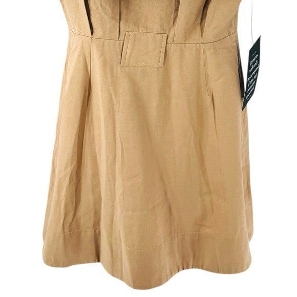 Tuckernuck NEW Khaki Milla Sleeveless Military Collared Mini Dress Size S
