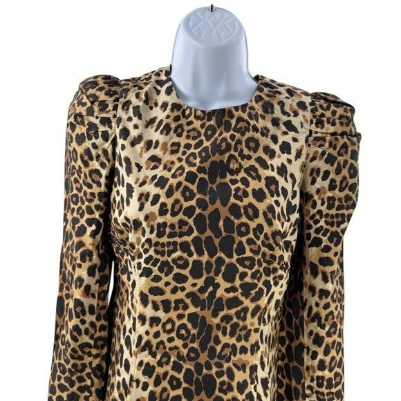 Tuckernuck x India Hicks NEW Leopard Domino Long Sleeve Party Mini Dress Size XS