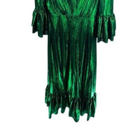 Pomander Place | NEW Emerald Crinkle Lurex Lillith Maxi Dress Size XXL