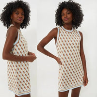 Tuckernuck NEW Tan Ocean Spray Knit Geo Marie Sleeveless Mini Dress Size XXL