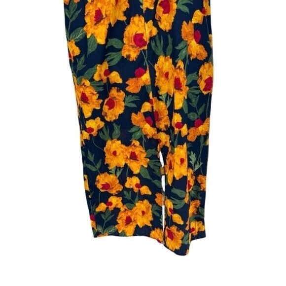 Hyacinth House NEW Navy & Marigold Floral Ruffle Margot Maxi Dress Size S