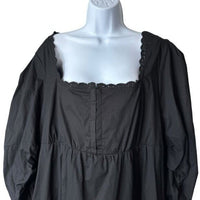 Pomander Place NEW Black Jenny Corset Puff Sleeve Cotton Mini Dress XS