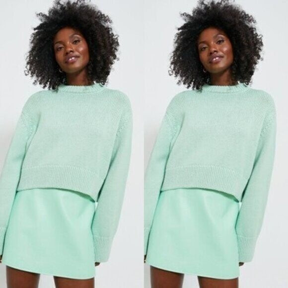 Tuckernuck NEW Mint Chip Aiden Chunky Knit Long Sleeve Crewneck Sweater Size XL