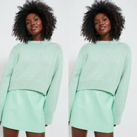 Tuckernuck NEW Mint Chip Aiden Chunky Knit Long Sleeve Crewneck Sweater Size XL