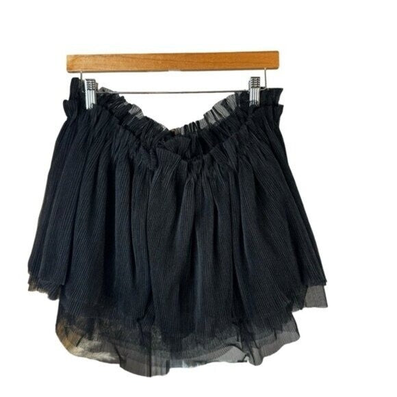 Hyacinth House NEW Black Willa Tulle Strapless Babydoll Blouse Top Size XL