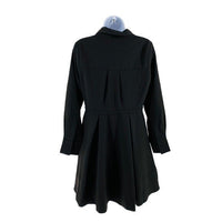 Pomander Place | NEW Black Annalise Long Sleeve Pleated Mini Dress Size S