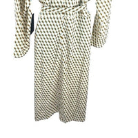 Tuckernuck NEW Tan Ocean Spray Geo Bex Long Sleeve Belted Midi Dress Size XS