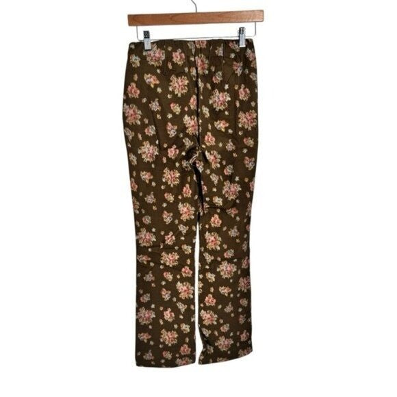 Tuckernuck NEW Brown Hazel Bouquet Corduroy Ashford Straight Leg Pant Size M