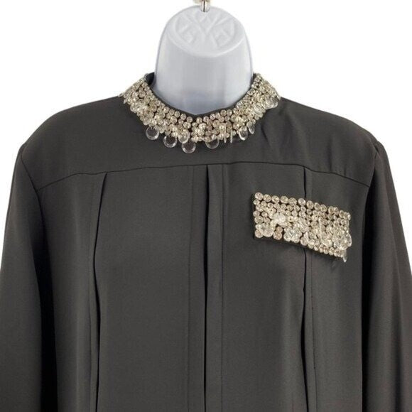 Tuckernuck NEW Embellished Black Hoyt Rhinestone Long Sleeve Mini Dress Size 3XL