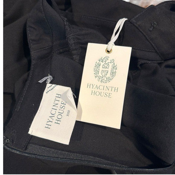 Hyacinth House NEW Black Emelia Short Puff Sleeve Fit and Flare Mini Dress XXS