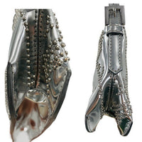 BY FAR Dulce Logo Mini Shoulder Bag in Metallic Silver