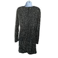 Retrofete NEW Nikki Sequins Long Sleeve Black Cocktail Party Mini Dress Size L