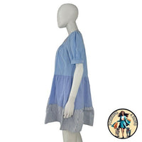 Tuckernuck English Factory NEW Blue Tiered Quinn Relaxed Fit Mini Dress Size S