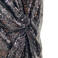 Petal & Pup | NEW Riri Sequin Cocktail V-Neckline Wrap Mini Dress Black Size L
