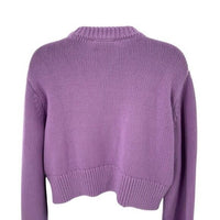 Tuckernuck NEW Lilac Purple Aiden Crewneck Cropped Cotton Knit Sweater Size M