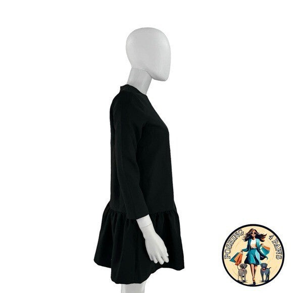Tuckernuck NEW Black Pierce Drop Waist Classy Long Sleeve Mini Dress Size XS