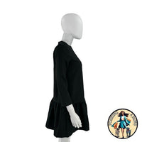 Tuckernuck NEW Black Pierce Drop Waist Classy Long Sleeve Mini Dress Size XS