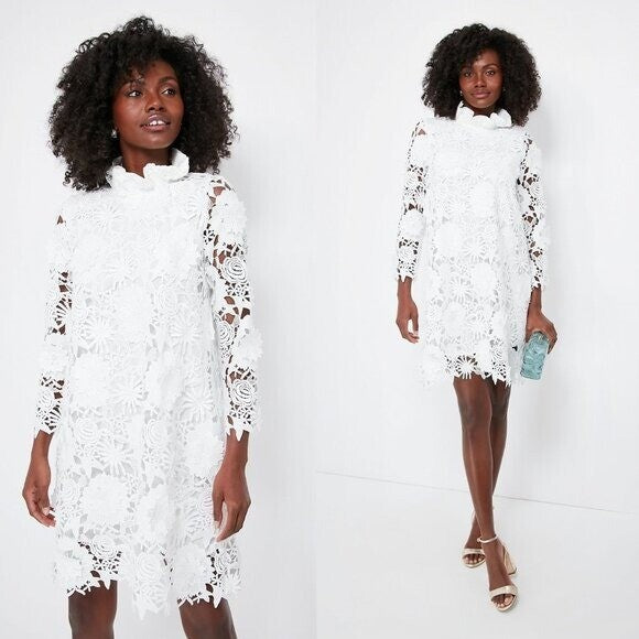 Tuckernuck | NEW Blanc Guipure Lace Daphne Preppy Mini Dress Size XXS