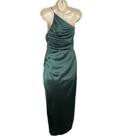 The Sei X REVOVLE NEW Green One Shoulder Silk Formal Cocktail Midi Dress Size 0