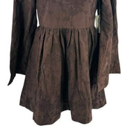 Hyacinth House | NEW Brown Becca V-Neckline Bell-Sleeved Mini Dress Size L