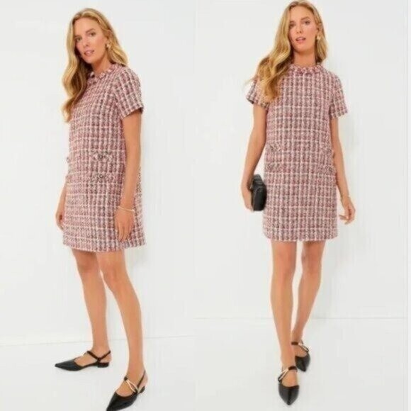 Tuckernuck NEW Magnolia Tweed Short Sleeve Crew Neck Jackie Mini Dress Size XXL