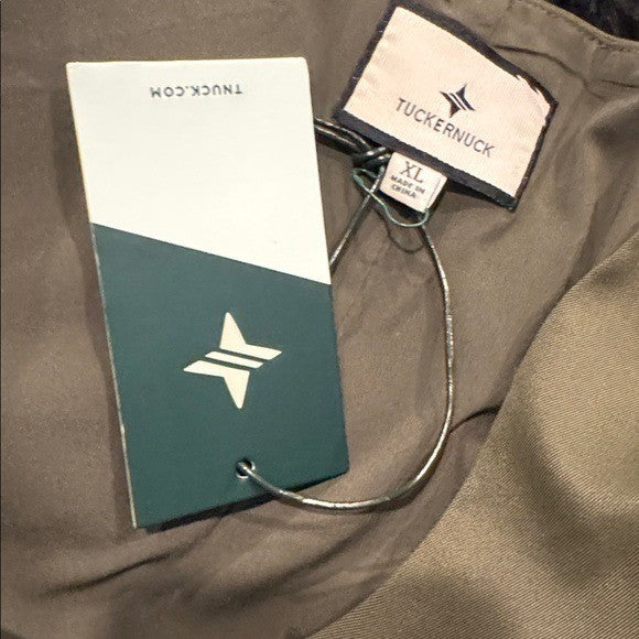 Tuckernuck NEW Olive Twill Ariella Puff Sleeve Scoop Neck Mini Dress Size XL