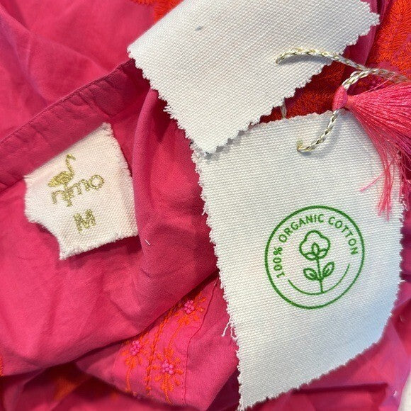 Nimo with Love NEW Pink and Orange Embroidered Sapphire Long Kaftan Size M