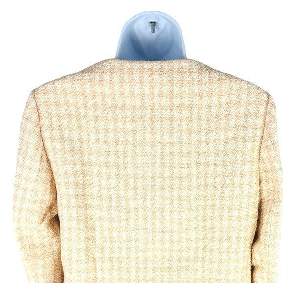 Anine Bing NEW Janet Tweed Houndstooth Pink Ivory Blazer Jacket Size XS