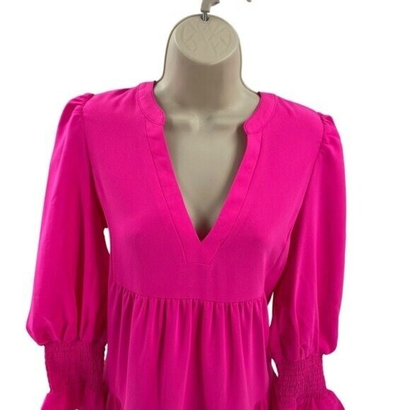 Pomander Place | NEW Electric Pink Crepe Kenzo Dress Size XXS