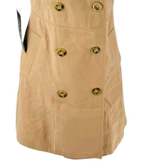 Tuckernuck NEW Khaki Milla Sleeveless Military Collared Mini Dress Size S