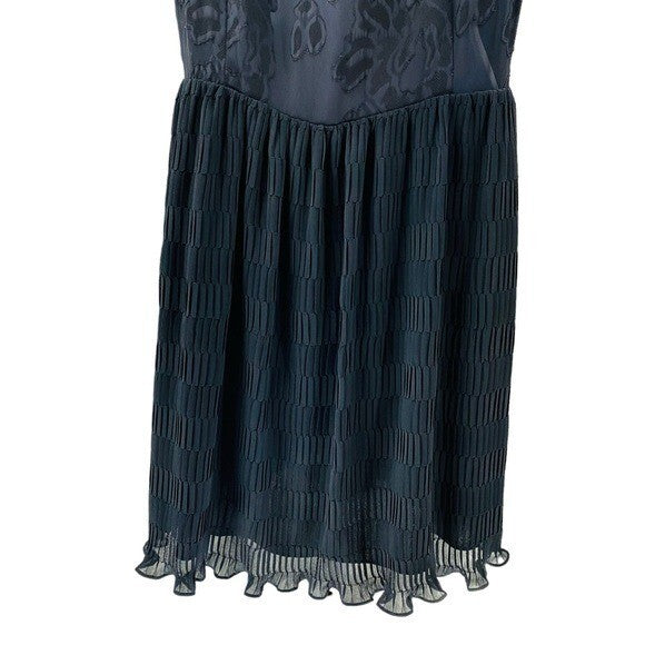 LoveShackFancy Patrona Pleated Lace Little Black Mini Party Dress Size 12