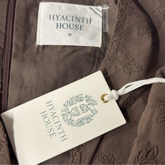 Hyacinth House | NEW Brown Becca V-Neckline Bell-Sleeved Mini Dress Size M