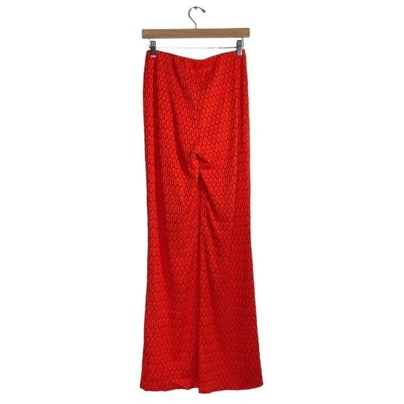 Lovers + Friends NEW Kenya V Front Flare Trouser Pant in Red Size S