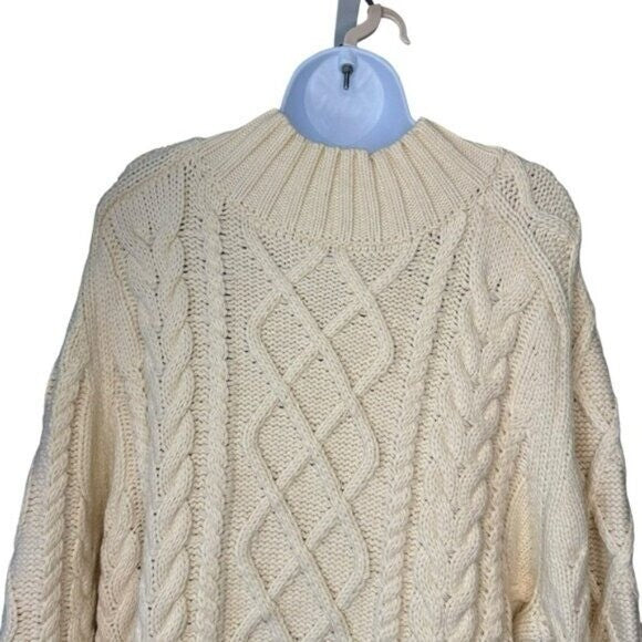 Hyacinth House NEW Cream Whistler Chunky Cable Knit Sweater Dress Size XL