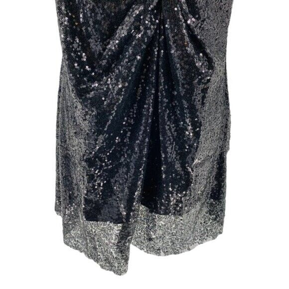 Petal & Pup | NEW Riri Sequin Cocktail V-Neckline Wrap Mini Dress Black Size L