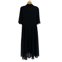 Pomander Place | NEW Black Maeve Classic Collared Shirt Maxi Dress Size Small