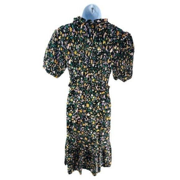 Hyacinth House | NEW Black Multi Floral Smocked Samantha Midi Dress Size XS