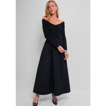 Tuckernuck | NEW Black Clea Off-the-shoulder Stretch-knit Maxi Dress Size XS