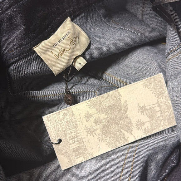 Tuckernuck x India Hicks NEW Dark Denim Palladium Wide Flare Leg Jeans Size 6