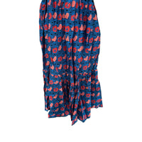 Tuckernuck NEW Retro Floral Mitchell Blue Red Empire Waist Maxi Dress Size XS