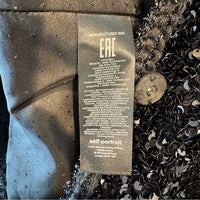 Self-Portrait NEW Black Sequin Cropped Evening Cocktail Party Jacket Size 0 XS