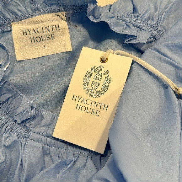 Hyacinth House NEW Light Blue Gwyn Poplin Relaxed Fit Preppy Mini Dress Size S