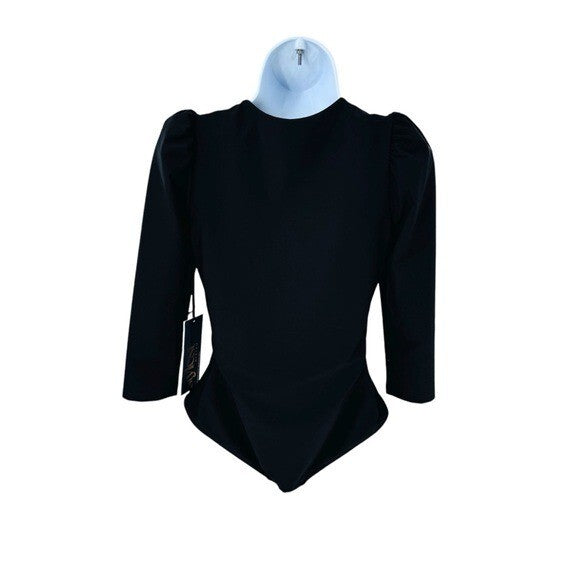 Stylest NEW Black Caviar Sculpting Puff Sleeve One Piece Swimsuit Size S