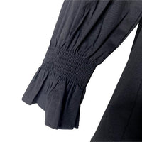 Pomander Place | NEW Easton Swing V Neck Long Sleeve Blouse in Black Size XS