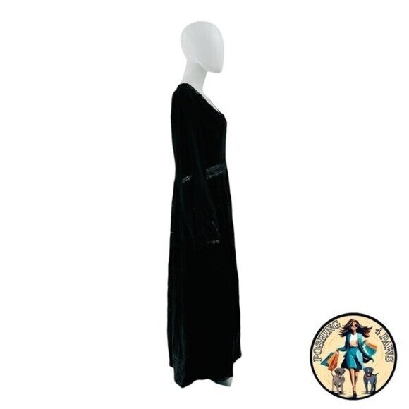 Hyacinth House NEW Lydia V Neck Black Lace Tiered Elegant Maxi Dress Size XS