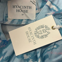 Hyacinth House NEW Blue Abstract Print Long Sleeve Hattie Midi Dress Size XS