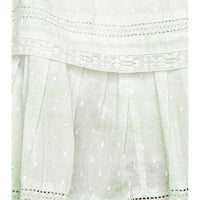 LoveShackFancy Natasha Green Lace Embroidered Tiered Ruffle Mini Dress Size L