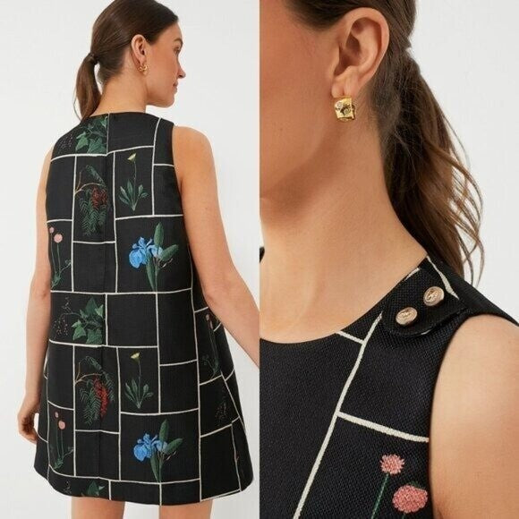 Tuckernuck NEW Black Fresher Buds Woven Grace Sleeveless Mini Dress Size XXS