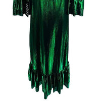 Pomander Place | NEW Emerald Crinkle Lurex Lillith Maxi Dress Size M