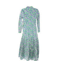 Hyacinth House NEW Aqua Bellflower Multi Floral Long Sleeve Maxi Dress Size XS